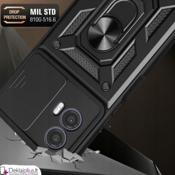 5in1 smūgiams atsparus dėklas su žiedu ir kameros apsauga (Motorola Moto G73)